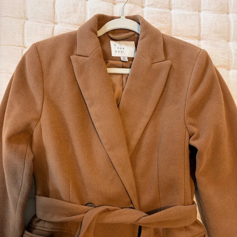 {a new day} Women's Tan Belted Coat - Picture 5 of 11